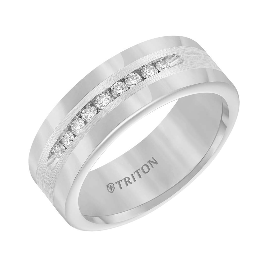 Triton 8mm Tungsten Men S Wedding Band 21 2216sc G Zadok